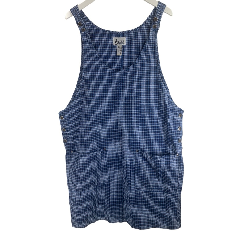 Encore sport plus size  Blue Checkered Sleeveless Dress size 18